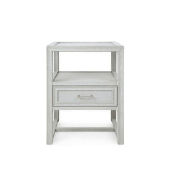 Vivian 1-Drawer Side Table, Soft Gray - Maison Vogue