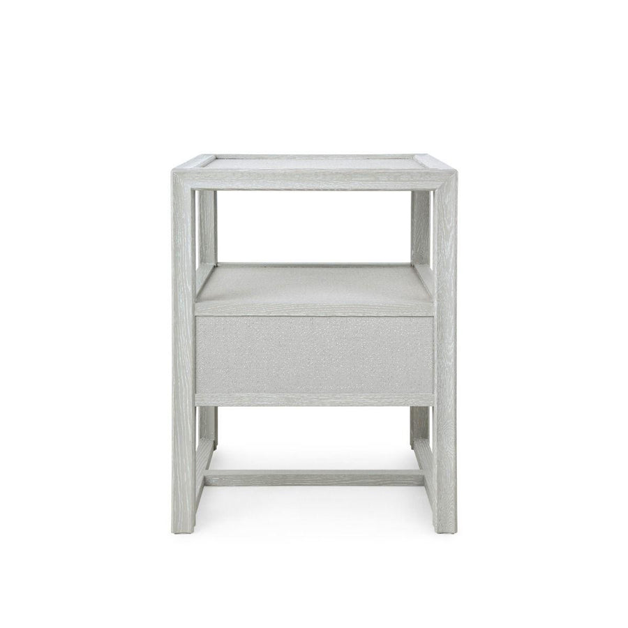 Vivian 1-Drawer Side Table, Soft Gray - Maison Vogue
