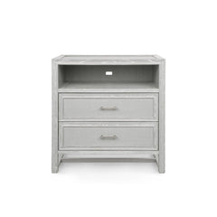 Vivian 2-Drawer Side Table, Soft Gray - Maison Vogue