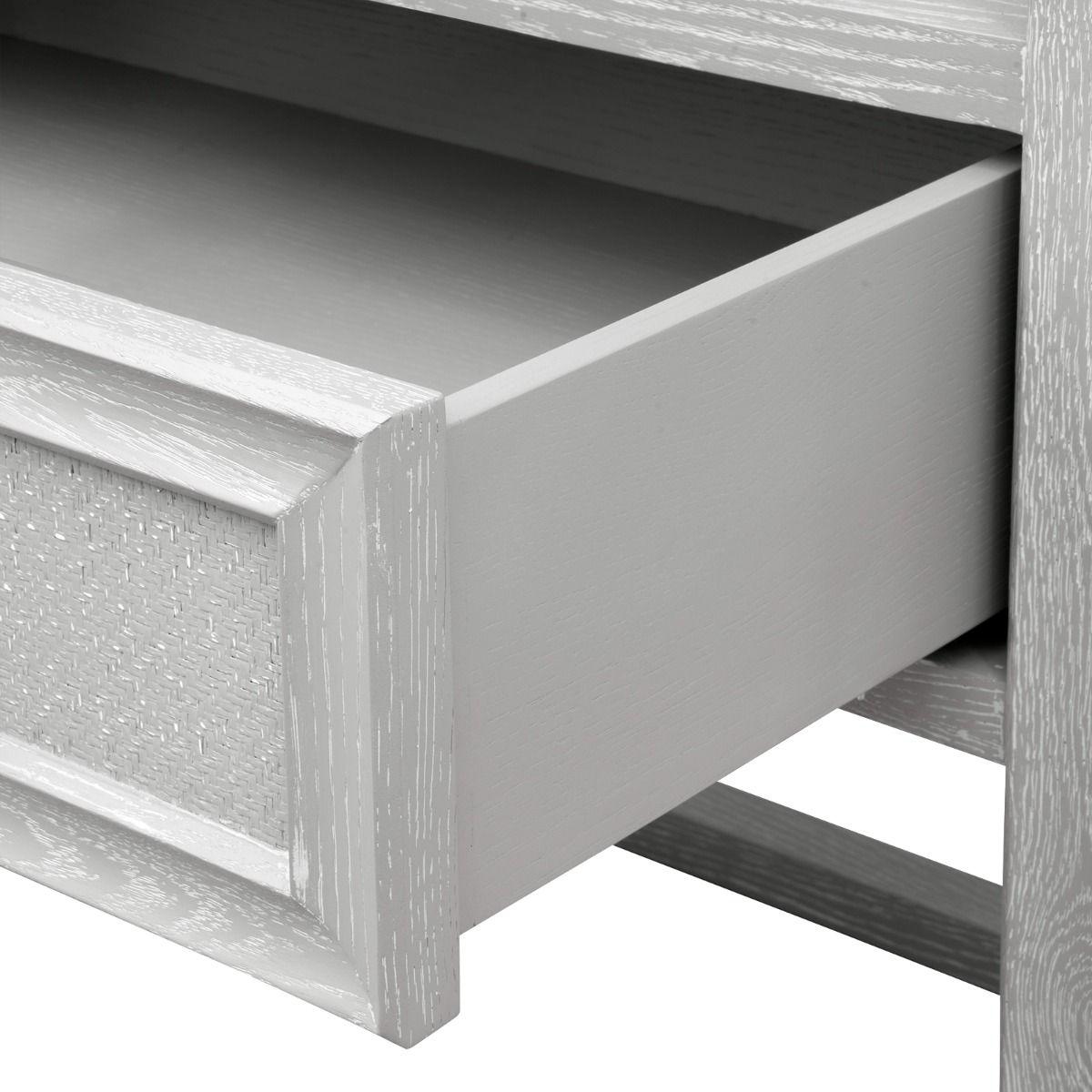 Vivian 2-Drawer Side Table, Soft Gray - Maison Vogue