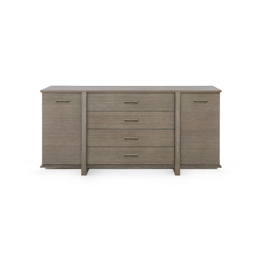 Watson 4-Drawer and 2-Door Cabinet, Light Mocha Shimmer Weave