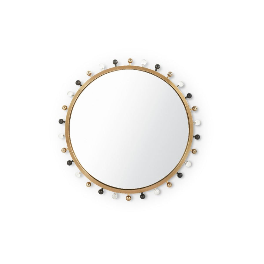 Zoe Round Mirror, Antique Brass