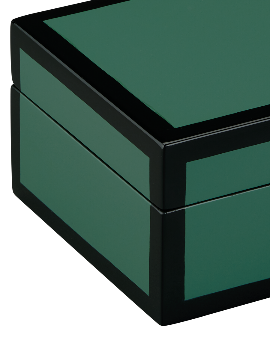 Green Lacquer Box Set of 2