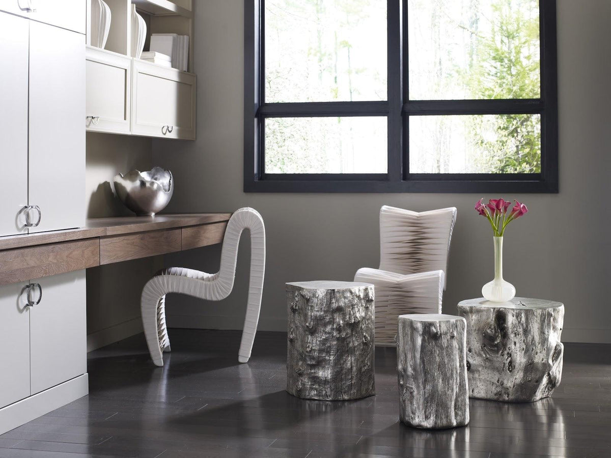 Log Large Silver Stool - Maison Vogue