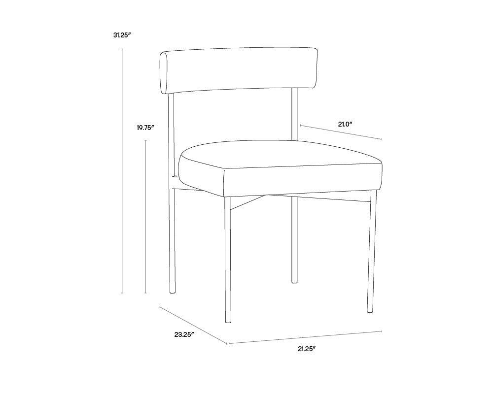 Seneca Dining Chair - Antique Brass - Arena Navy - Maison Vogue