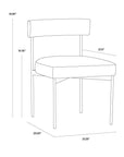 Seneca Dining Chair - Antique Brass - Arena Navy - Maison Vogue