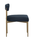 Seneca Dining Chair - Antique Brass - Arena Navy - Maison Vogue