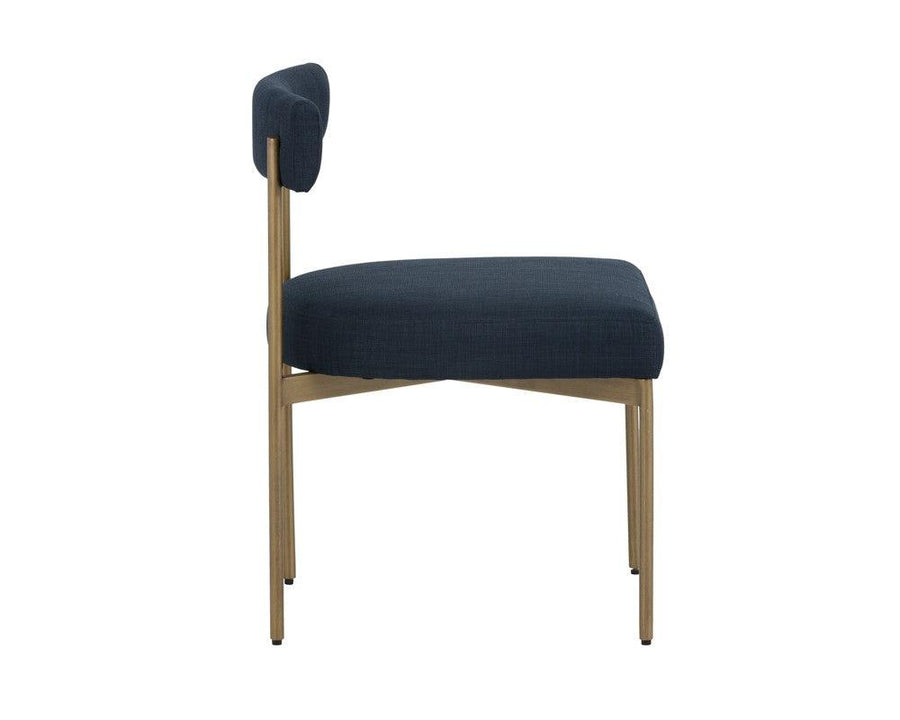 Seneca Dining Chair - Antique Brass - Arena Navy - Maison Vogue