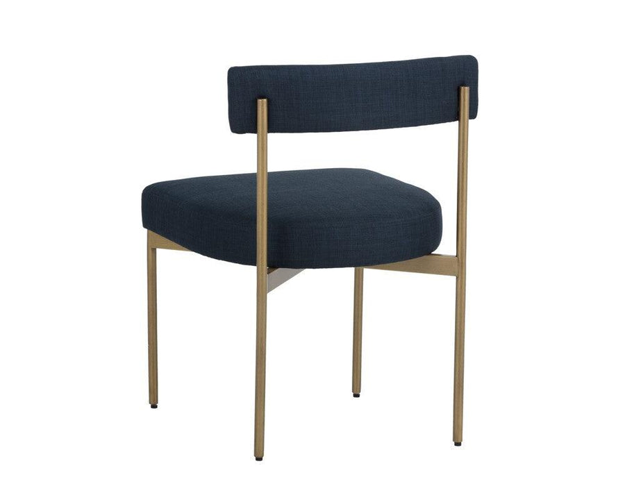 Seneca Dining Chair - Antique Brass - Arena Navy - Maison Vogue