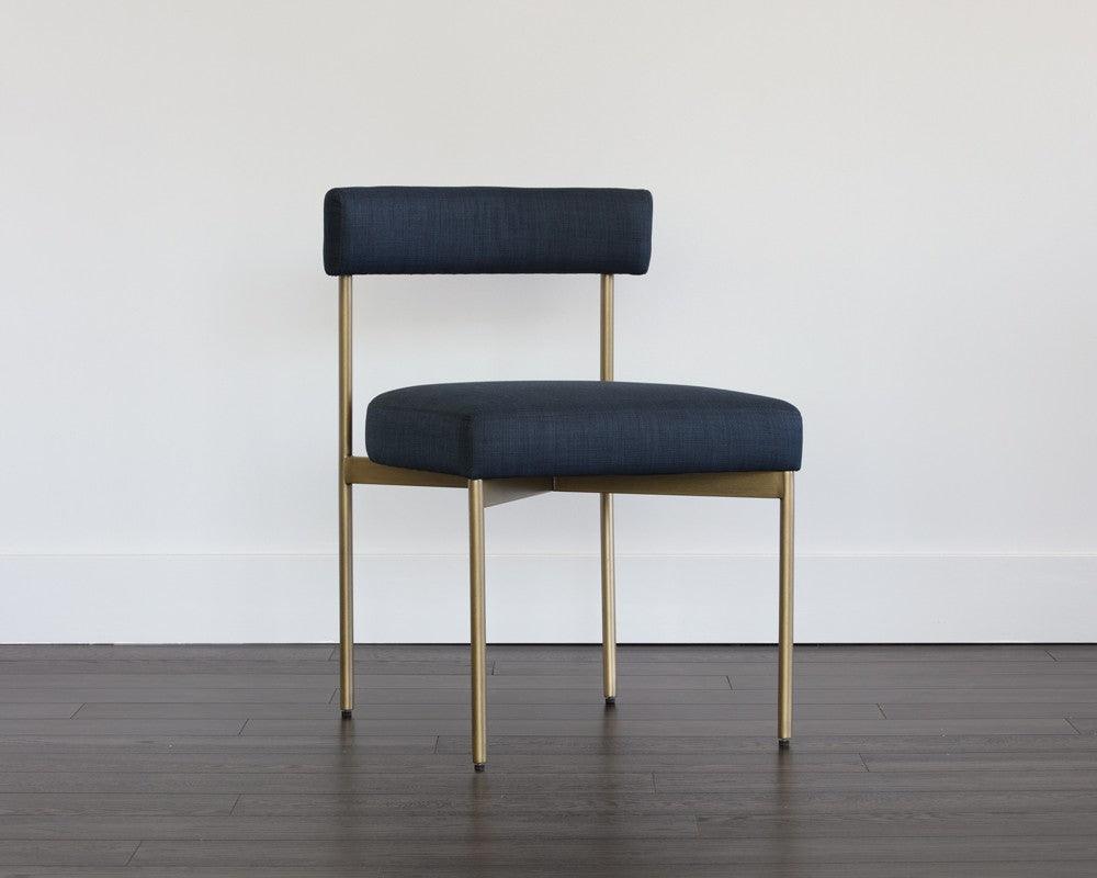 Seneca Dining Chair - Antique Brass - Arena Navy - Maison Vogue