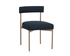 Seneca Dining Chair - Antique Brass - Arena Navy - Maison Vogue