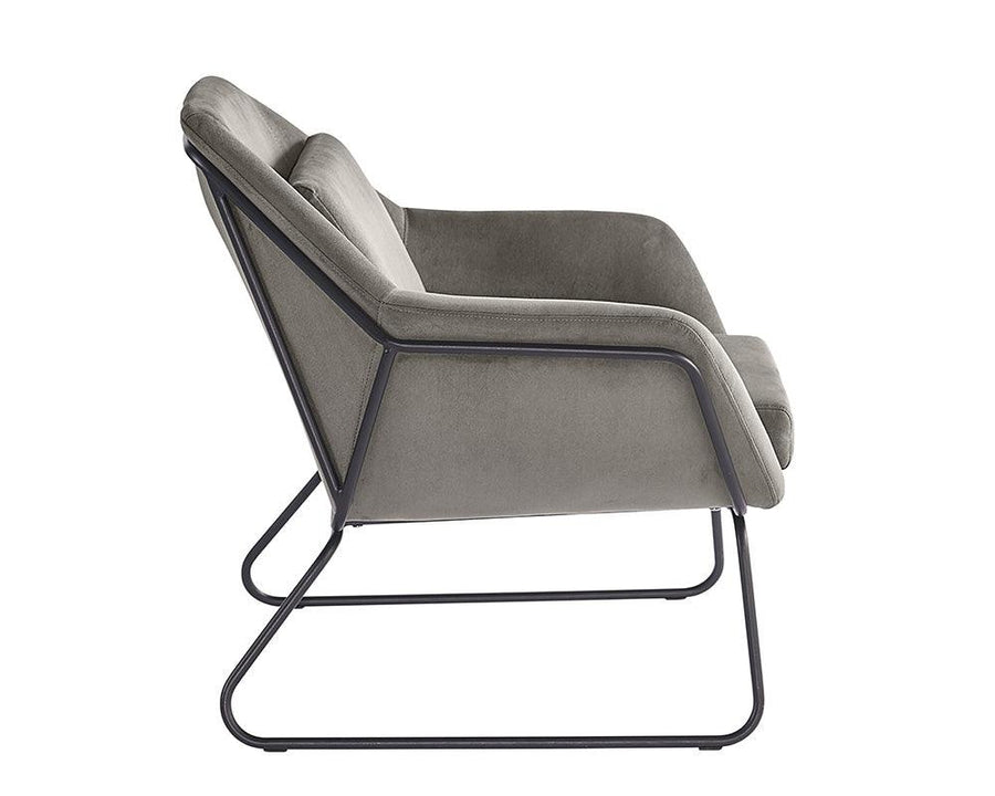 Watts Lounge Chair - Black - Antonio Charcoal - Maison Vogue