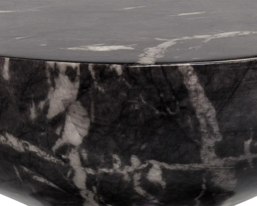 Goya End Table - Marble Look - Black - Maison Vogue