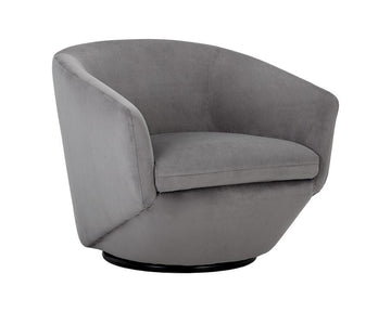 Treviso Swivel Lounge Chair - Antonio Charcoal - Maison Vogue