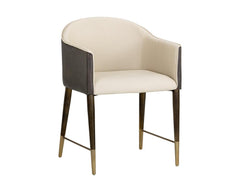Kylin Dining Armchair - Dillon Cream / Bravo Ash - Maison Vogue