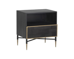 Markwood Nightstand - Brass - Dark Brown - Maison Vogue