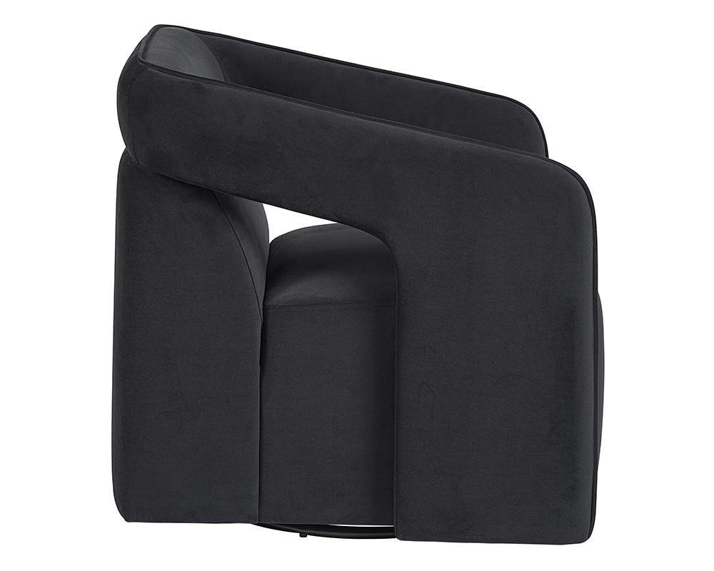 Kendrick Swivel Lounge Chair - Abbington Black - Maison Vogue