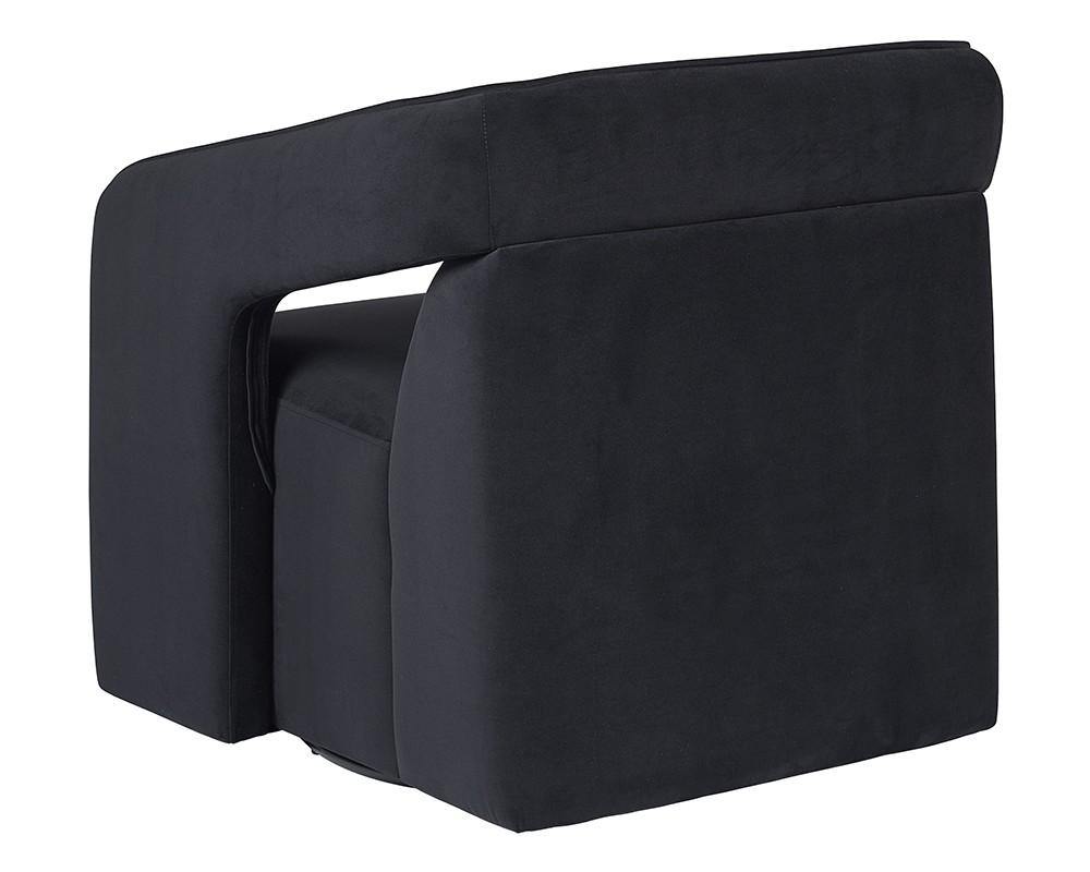 Kendrick Swivel Lounge Chair - Abbington Black - Maison Vogue