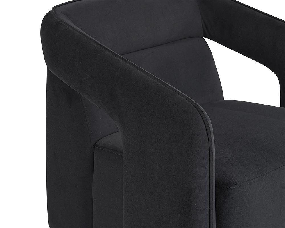 Kendrick Swivel Lounge Chair - Abbington Black - Maison Vogue