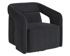 Kendrick Swivel Lounge Chair - Abbington Black - Maison Vogue