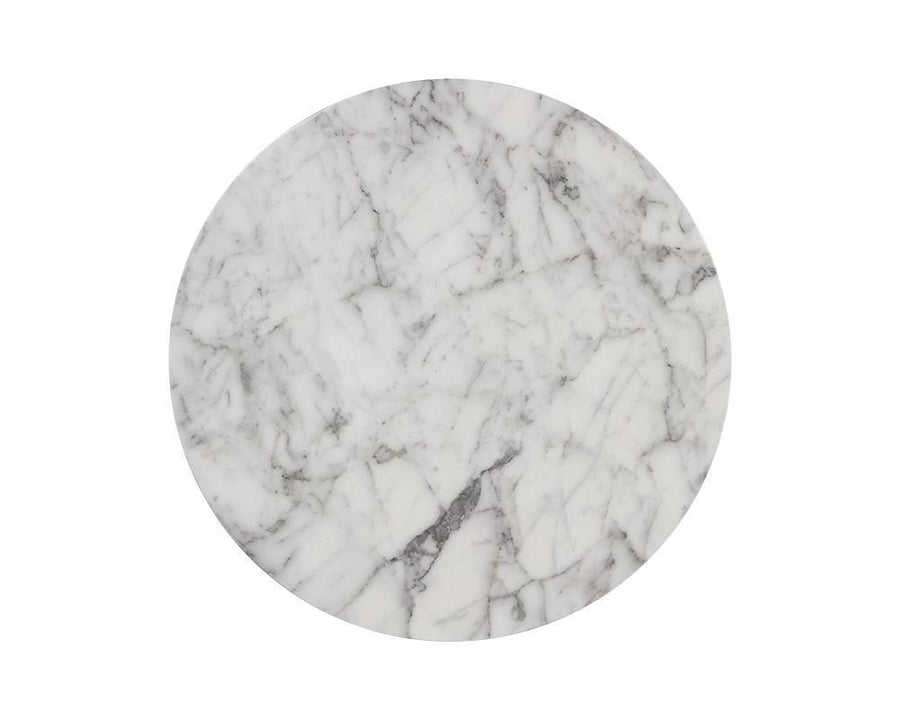 Goya End Table - Marble Look - White - Maison Vogue