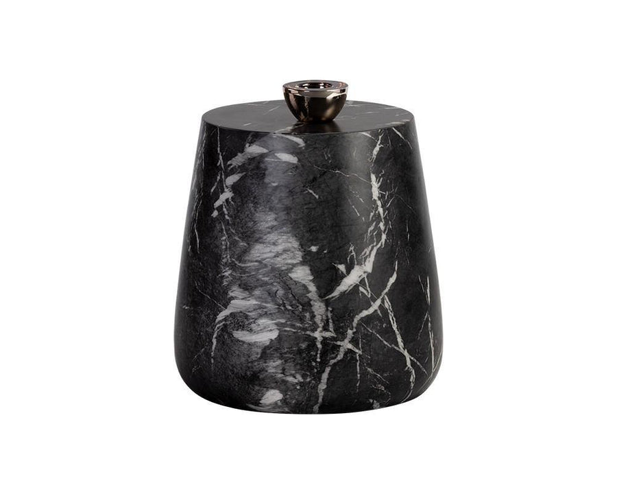 Aries Side Table - Marble Look - Black - Maison Vogue