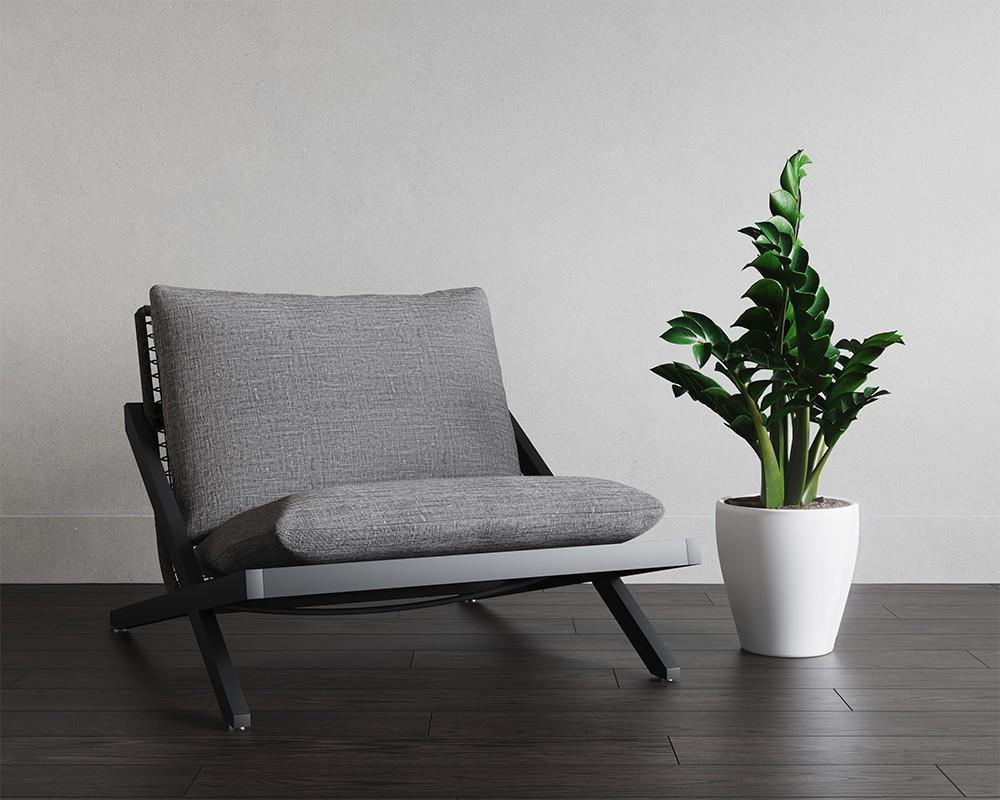 Bari Lounge Chair - Charcoal - Gracebay Grey - Maison Vogue