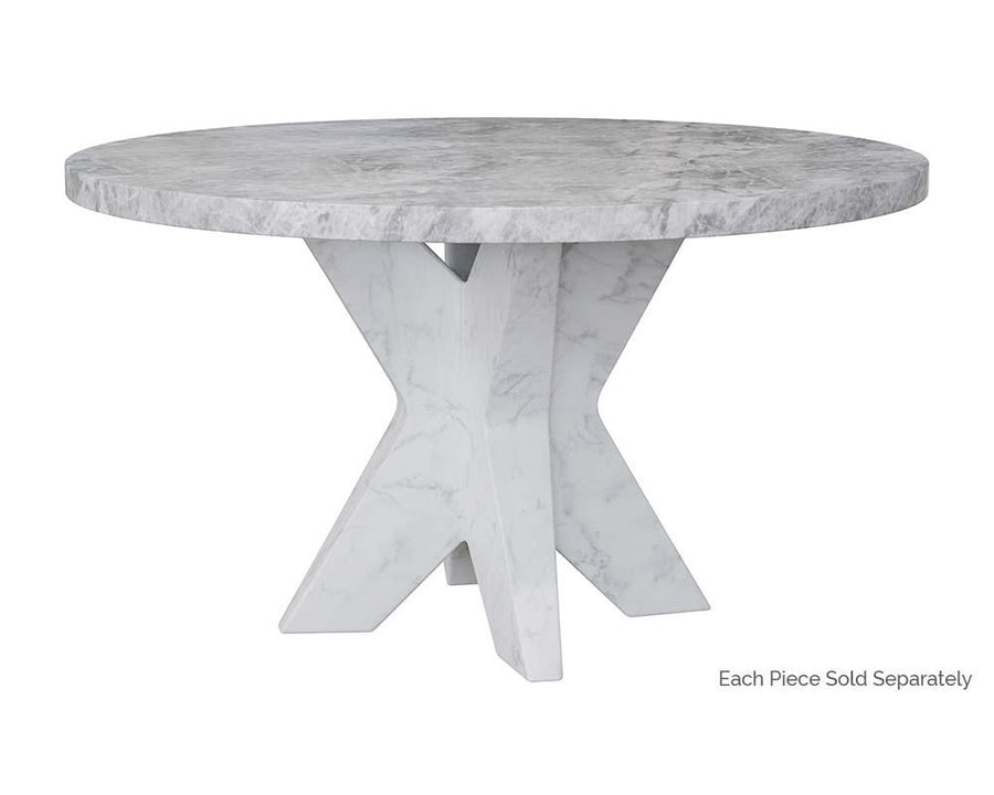 Cypher Dining Table Base - Marble Look - White - Maison Vogue