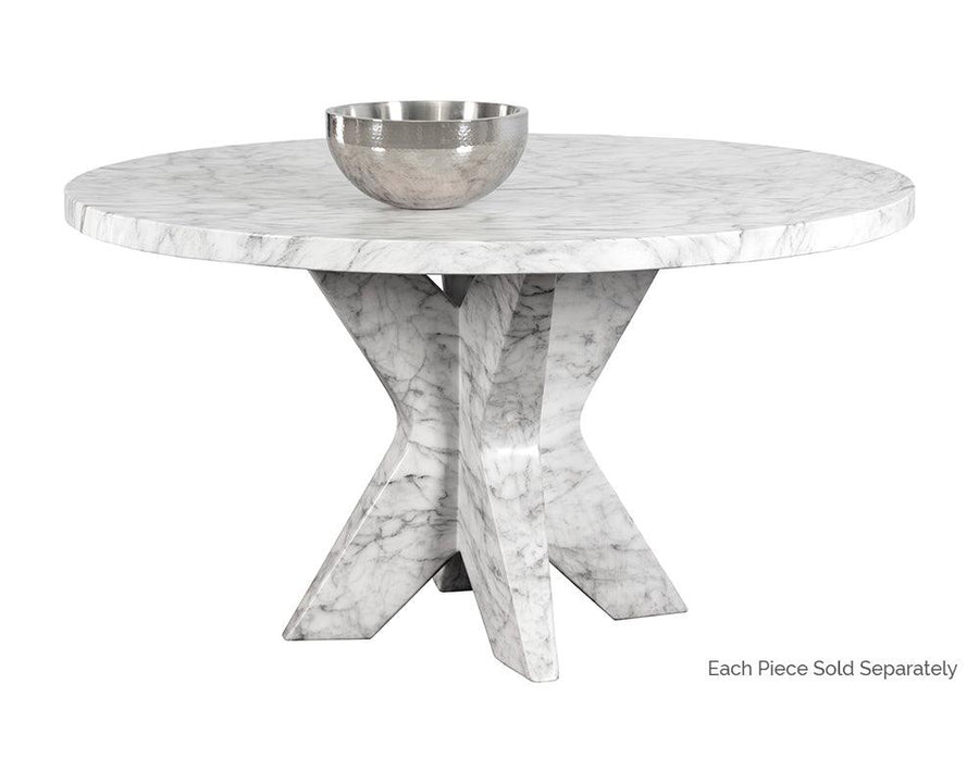 Cypher Dining Table Top - Marble Look - White - 55