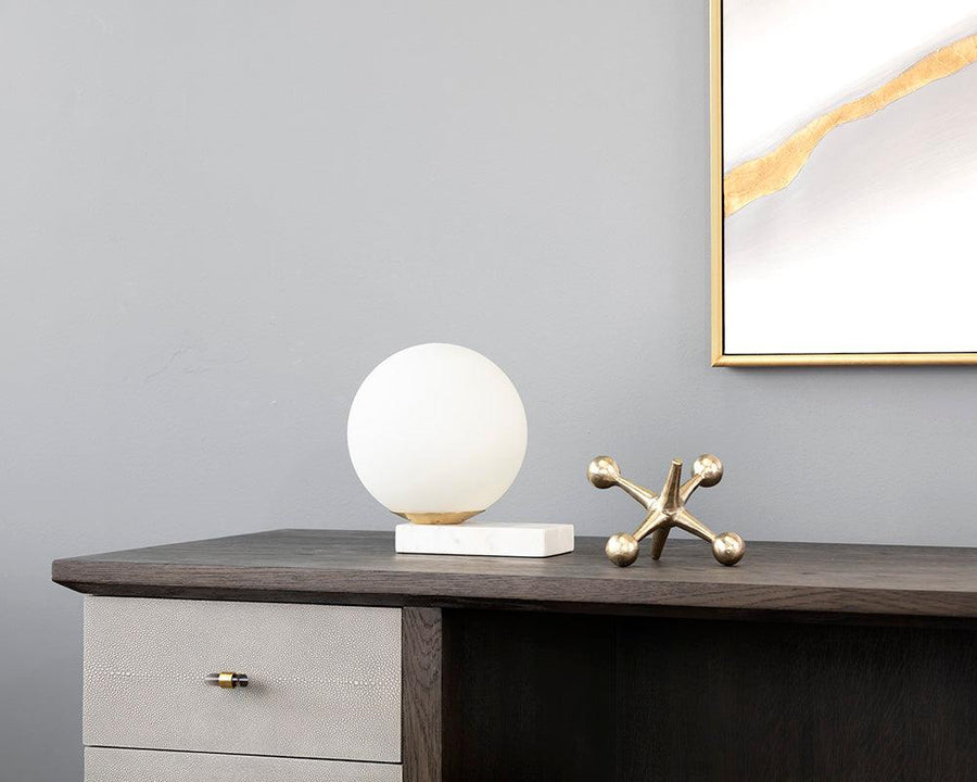 Elara Table Lamp - White Marble - Maison Vogue