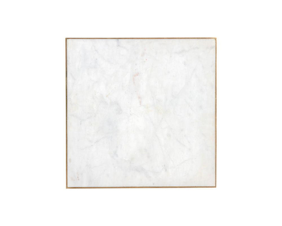 Daines End Table - White Marble - Maison Vogue