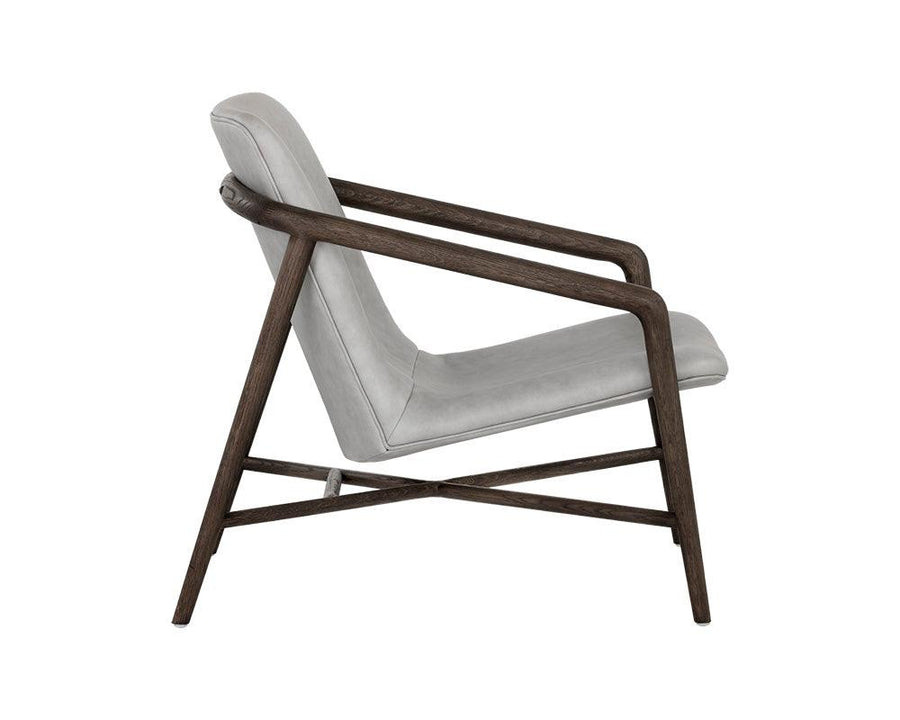 Cinelli Lounge Chair - Dark Brown - Saloon Light Grey Leather - Maison Vogue