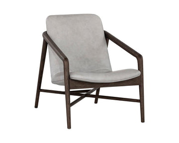Cinelli Lounge Chair - Dark Brown - Saloon Light Grey Leather - Maison Vogue
