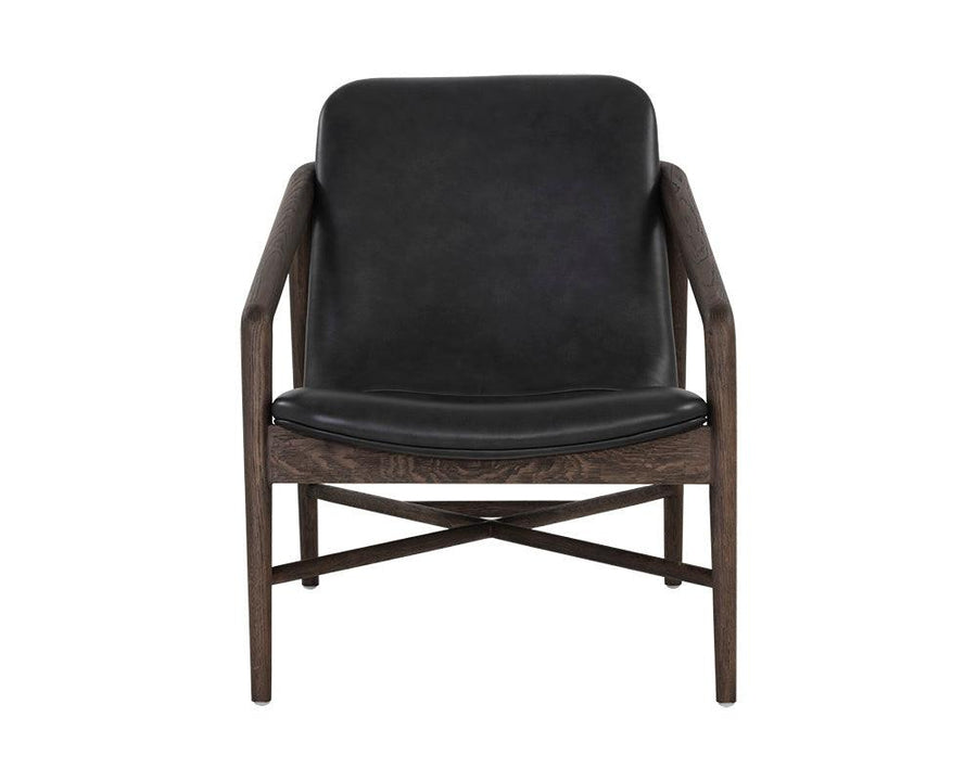 Cinelli Lounge Chair - Dark Brown - Brentwood Charcoal Leather - Maison Vogue