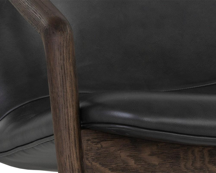 Cinelli Lounge Chair - Dark Brown - Brentwood Charcoal Leather - Maison Vogue