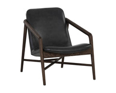 Cinelli Lounge Chair - Dark Brown - Brentwood Charcoal Leather - Maison Vogue