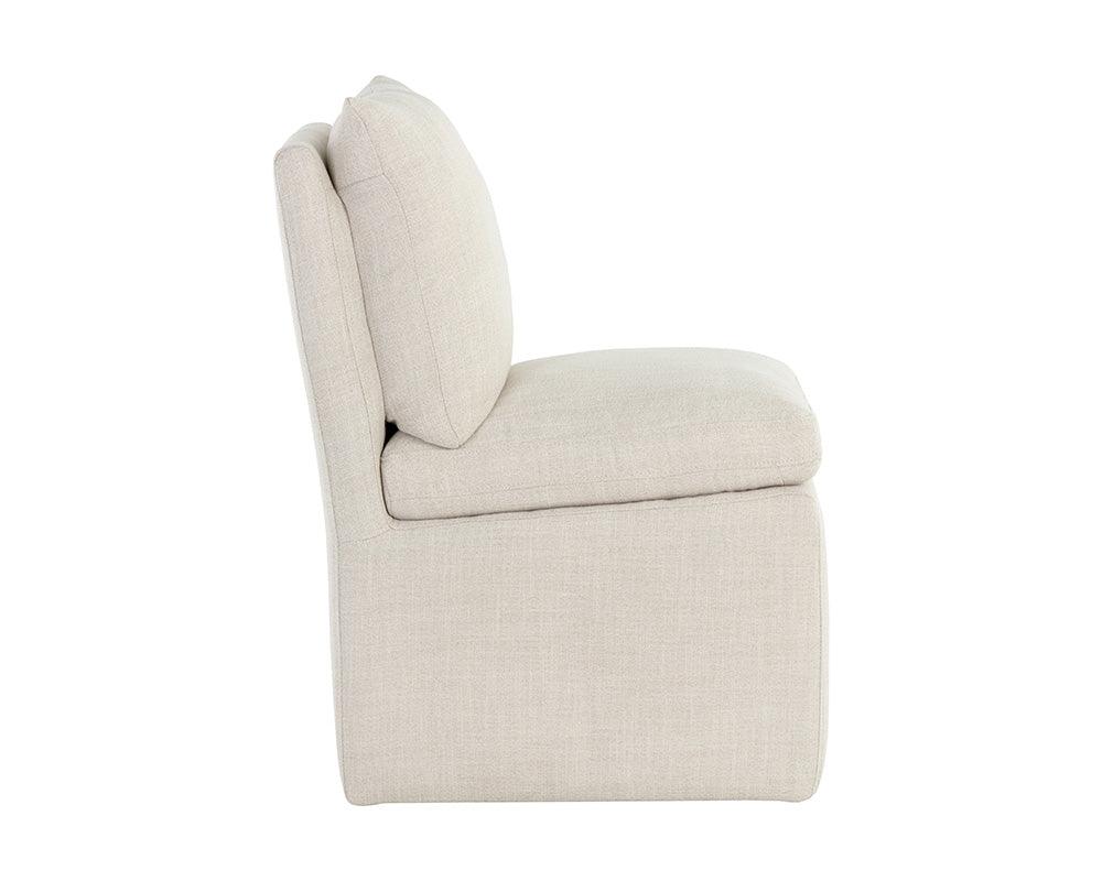 Glenrose Wheeled Dining Chair - Effie Linen - Maison Vogue