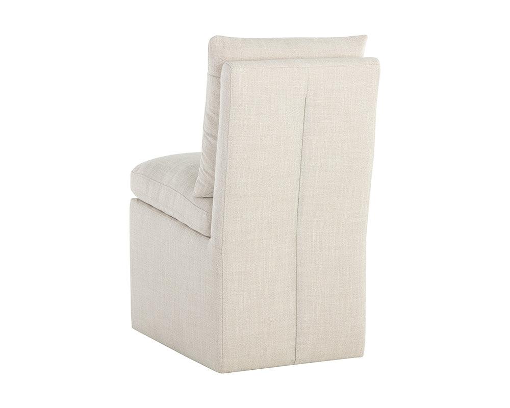 Glenrose Wheeled Dining Chair - Effie Linen - Maison Vogue