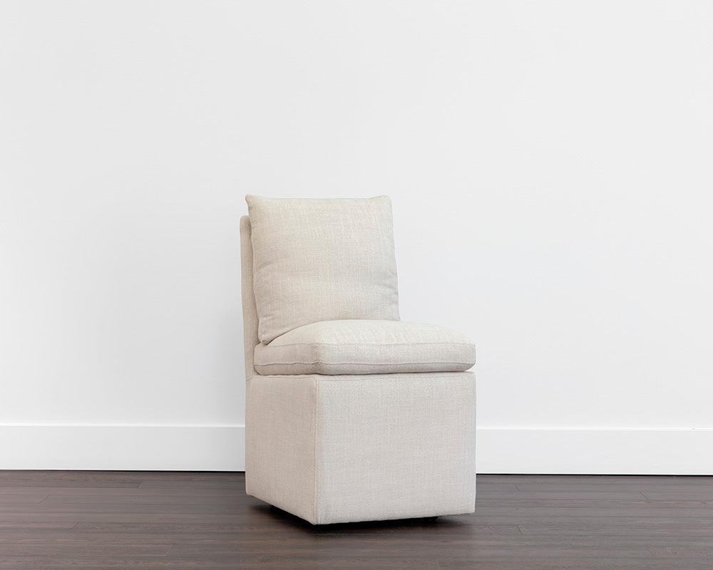 Glenrose Wheeled Dining Chair - Effie Linen - Maison Vogue
