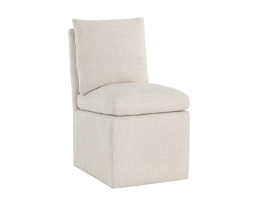 Glenrose Wheeled Dining Chair - Effie Linen - Maison Vogue