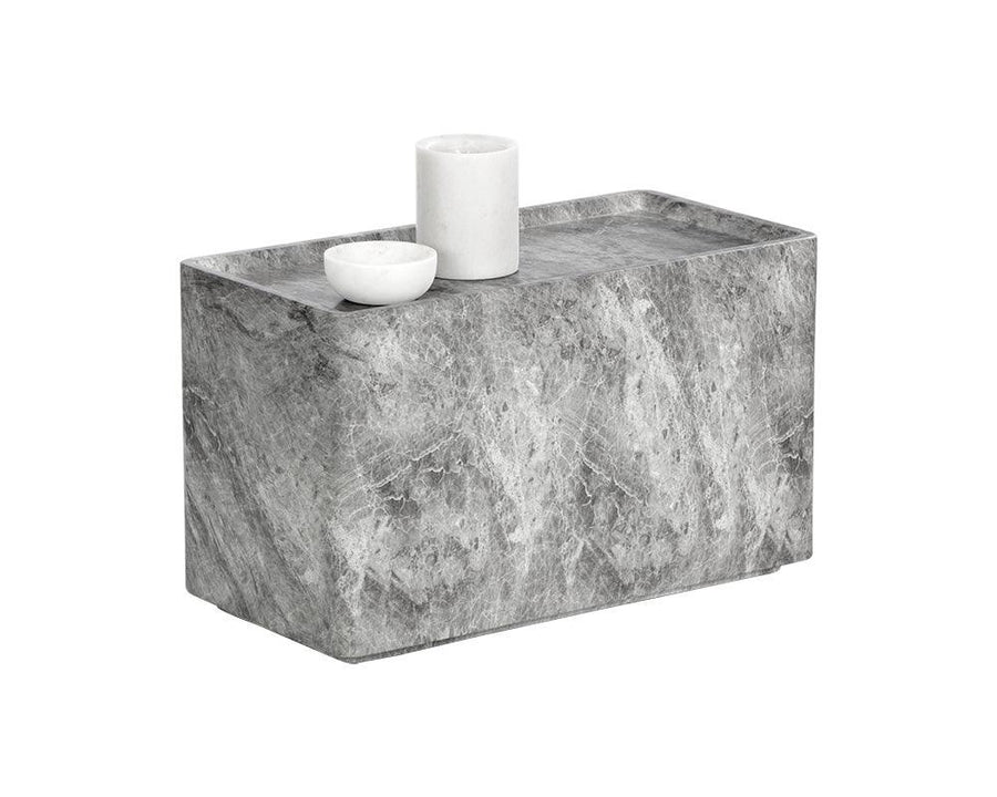Liza Side Table - Marble Look - Grey - Maison Vogue