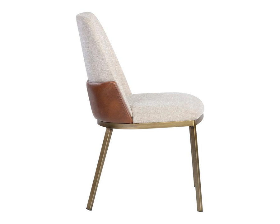 Marie Dining Chair - Belfast Oatmeal / Bravo Cognac - Maison Vogue