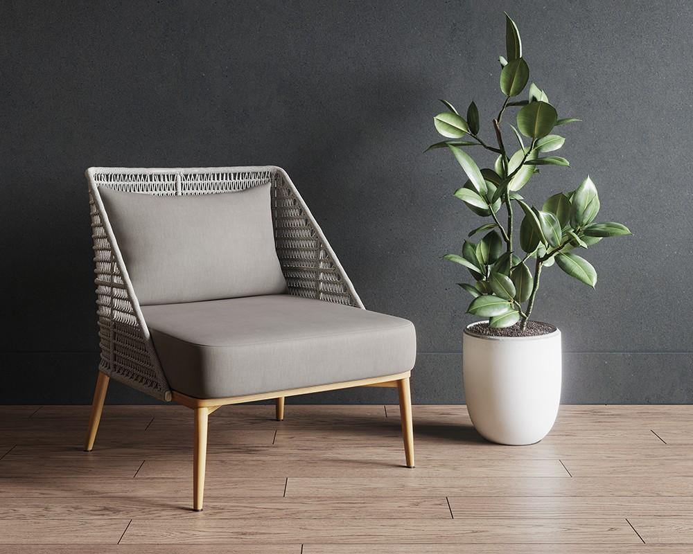 Andria Lounge Chair - Grey - Pallazo Taupe - Maison Vogue