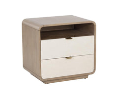 Kayden Nightstand - Cream Shagreen - Maison Vogue