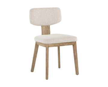 Rickett Dining Chair - Weathered Oak - Dove Cream - Maison Vogue