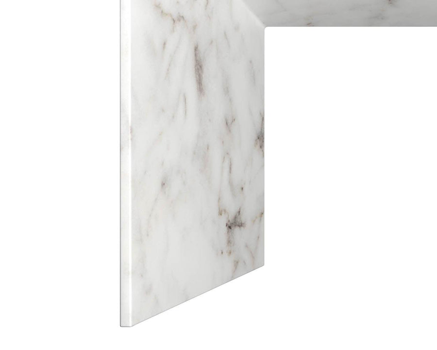 Nomad Coffee Table - Marble Look - White - Maison Vogue