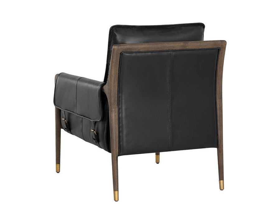 Mauti Lounge Chair - Dark Brown - Cortina Black Leather - Maison Vogue