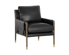 Mauti Lounge Chair - Dark Brown - Cortina Black Leather - Maison Vogue