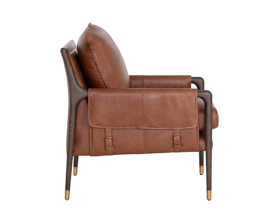 Mauti Lounge Chair - Brown - Shalimar Tobacco Leather - Maison Vogue