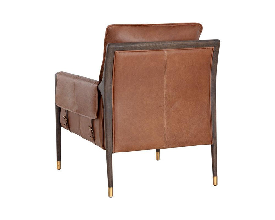 Mauti Lounge Chair - Brown - Shalimar Tobacco Leather - Maison Vogue